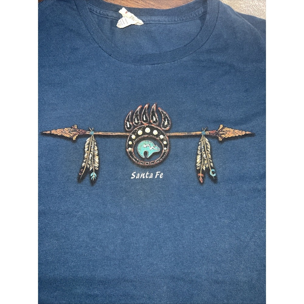 Santa Fe New Mexico Size XL Short Sleeve Graphic T Shirt Blue Delta Pro Weight